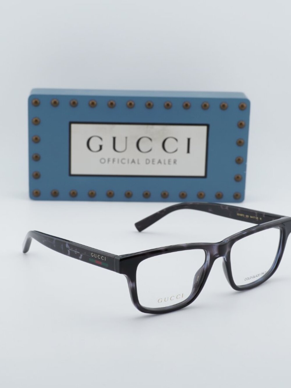 Gucci GG1987O 003 Square Eyeglasses - Dark Grey Havana - Picture 4 of 10